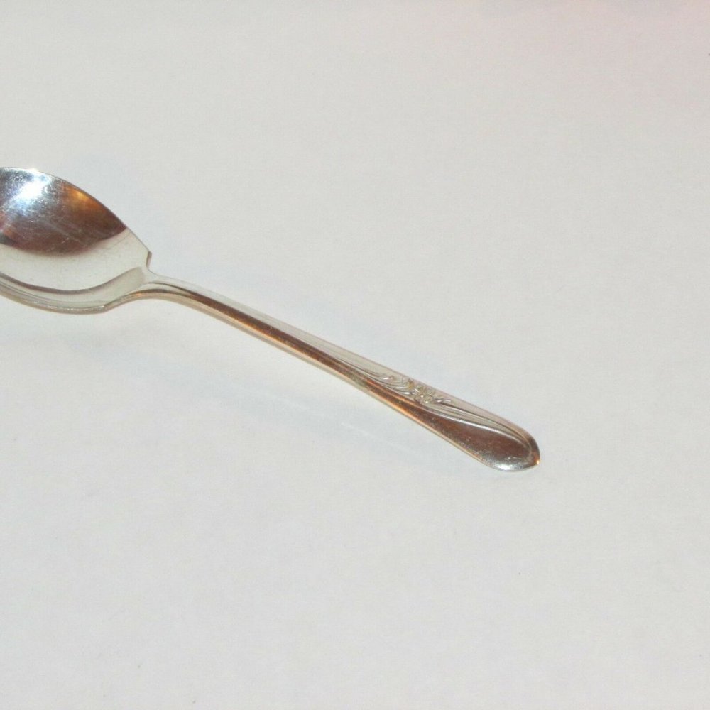 Vintage Silver Plate Sugar Spoon ROGERS MEADOW FLOWER Cottagecore